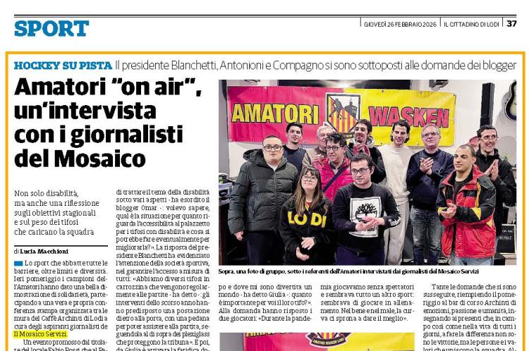 Immagine per L'intervista con i campioni dell'Amatori Wasken Lodi